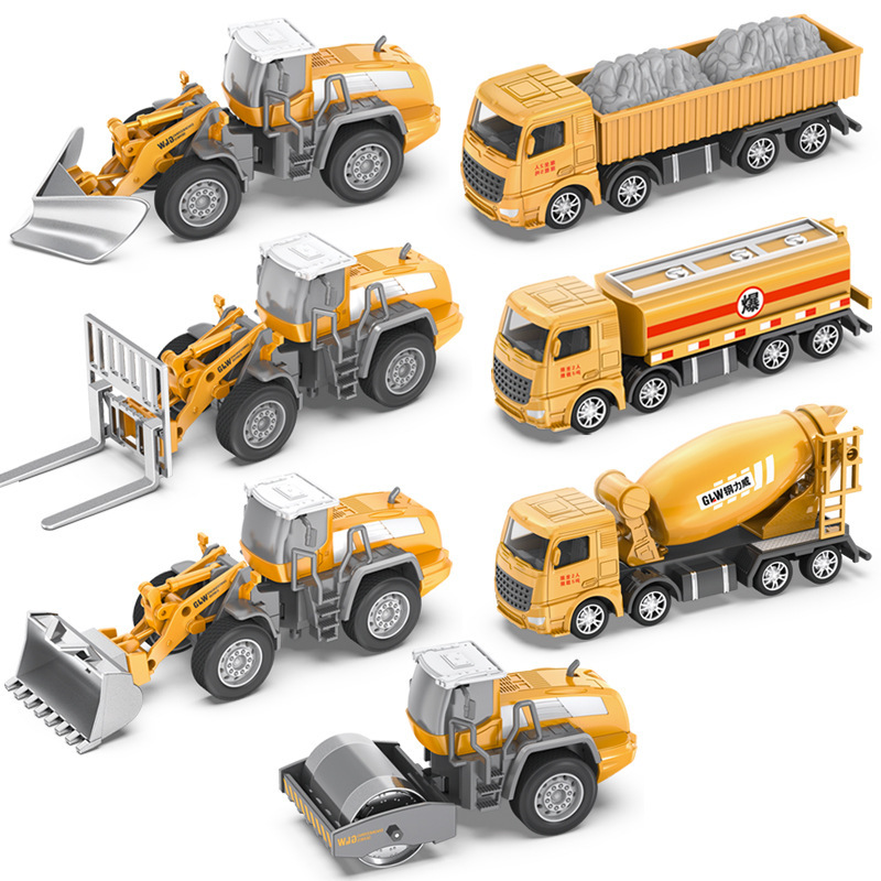 4678 Simulation Alloy Car Model 1:55 Engineering Excavator Set Crane Truck Sliding Children&#039;s Toys