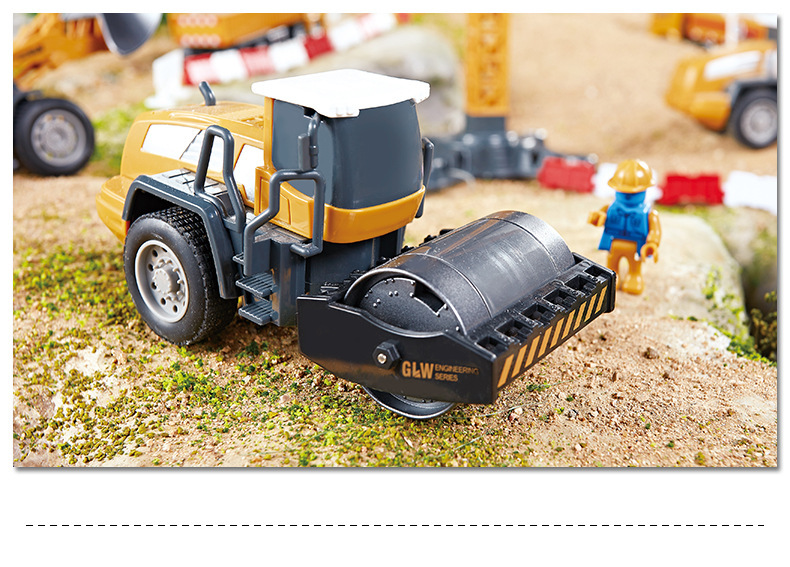 4678 Simulation Alloy Car Model 1:55 Engineering Excavator Set Crane Truck Sliding Children's Toys