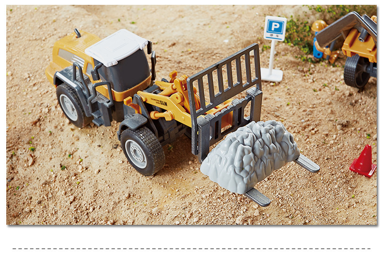 4678 Simulation Alloy Car Model 1:55 Engineering Excavator Set Crane Truck Sliding Children's Toys