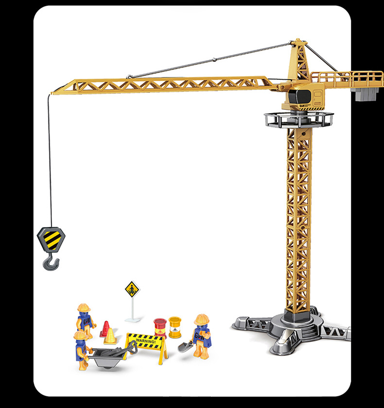 4678 Simulation Alloy Car Model 1:55 Engineering Excavator Set Crane Truck Sliding Children's Toys