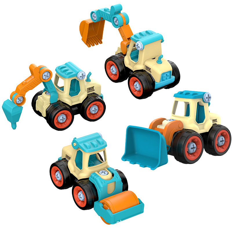 Cross-Border Disassembly Engineering Vehicle Children&#039;s Toy Boy DIY Nut Assembly Disassembly Simulation Sliding Mining Car Model