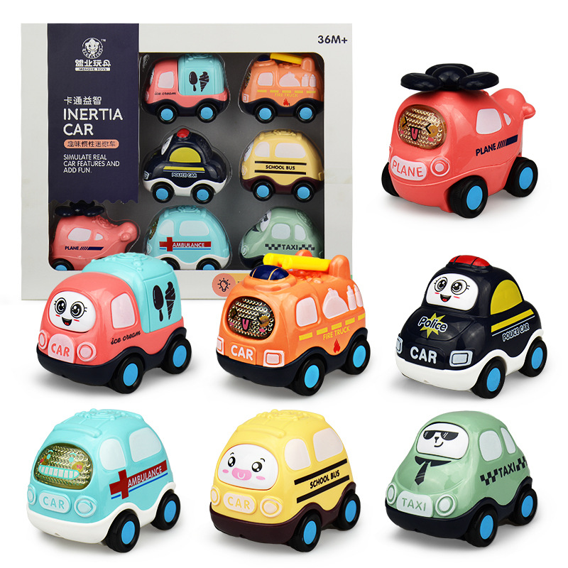 Children&#039;s Inertial Vehicle Cartoon Model Drop-Resistant Engineering Car Toys Cross-Border Stall Wholesale Kindergarten Car Gifts
