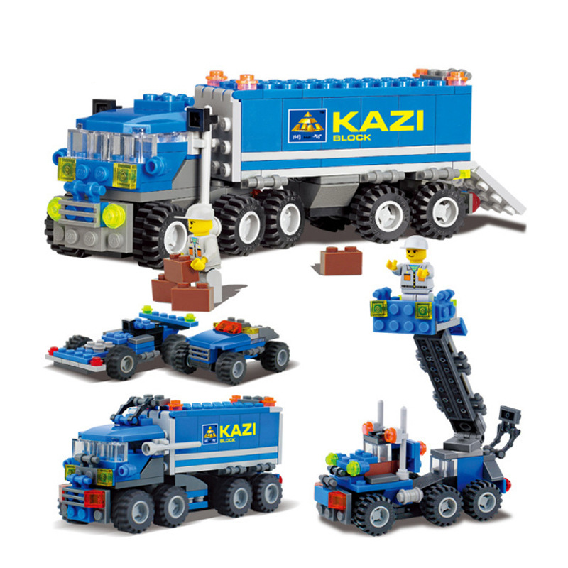 A Variety Of Kaizhi Truck Engineering Fire Fighting Children Educational Assembly Car Plastic Interactive Building Blocks Boy Toy Gift