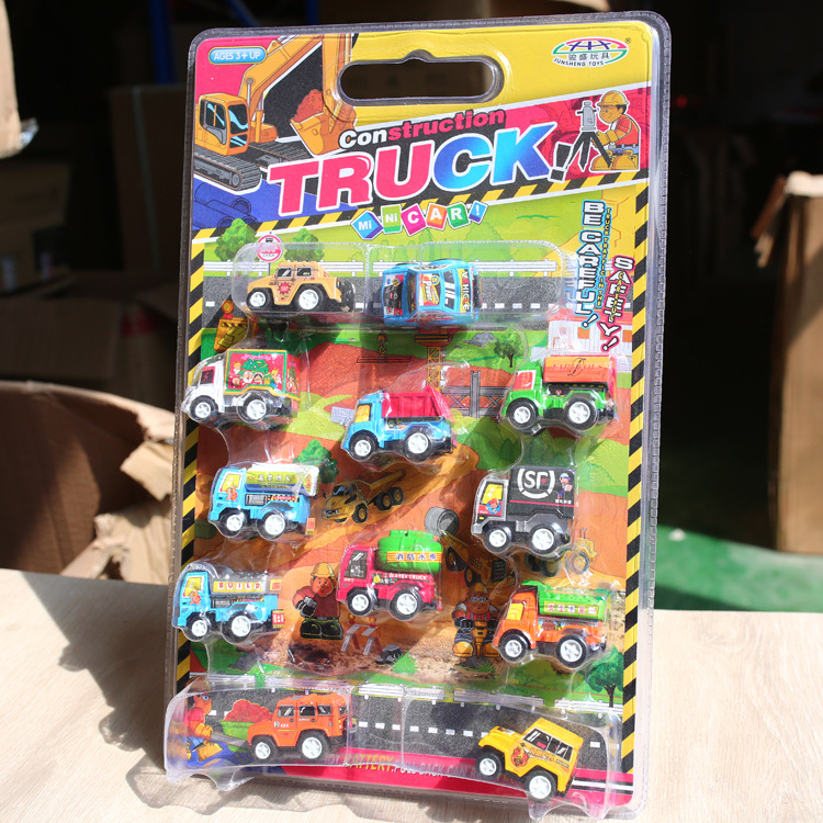 New Car Toy Set Model Engineering Car Children's Mini Car Inertia Pull Back Car