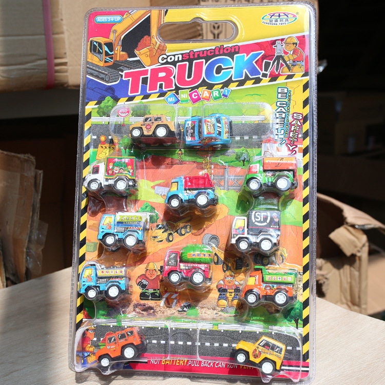 New Car Toy Set Model Engineering Car Children's Mini Car Inertia Pull Back Car
