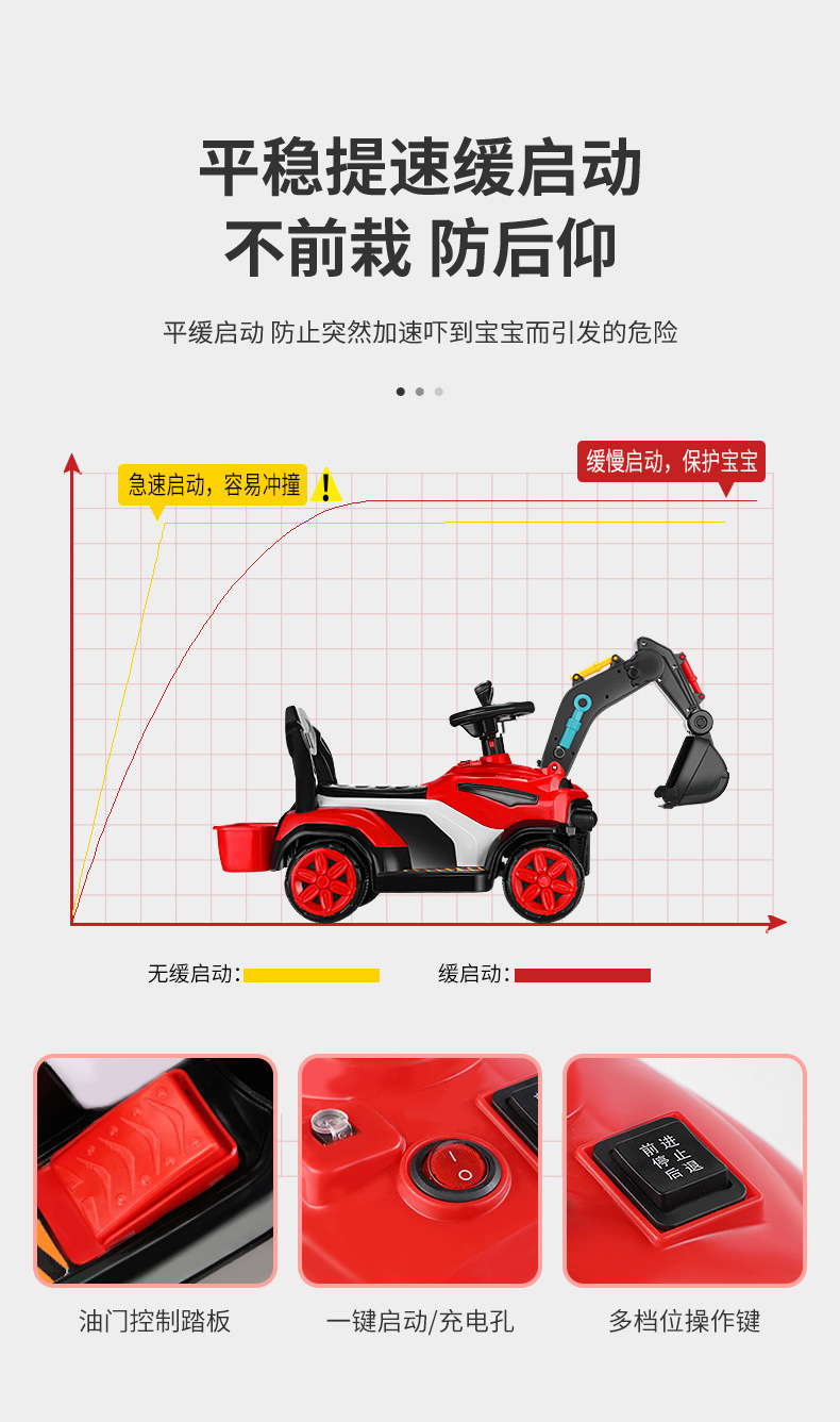 Children's Electric Excavator Toy Car Can Sit on the Large Number Excavator Car Can Sit Hook Machine Boy Excavator Engineering Car