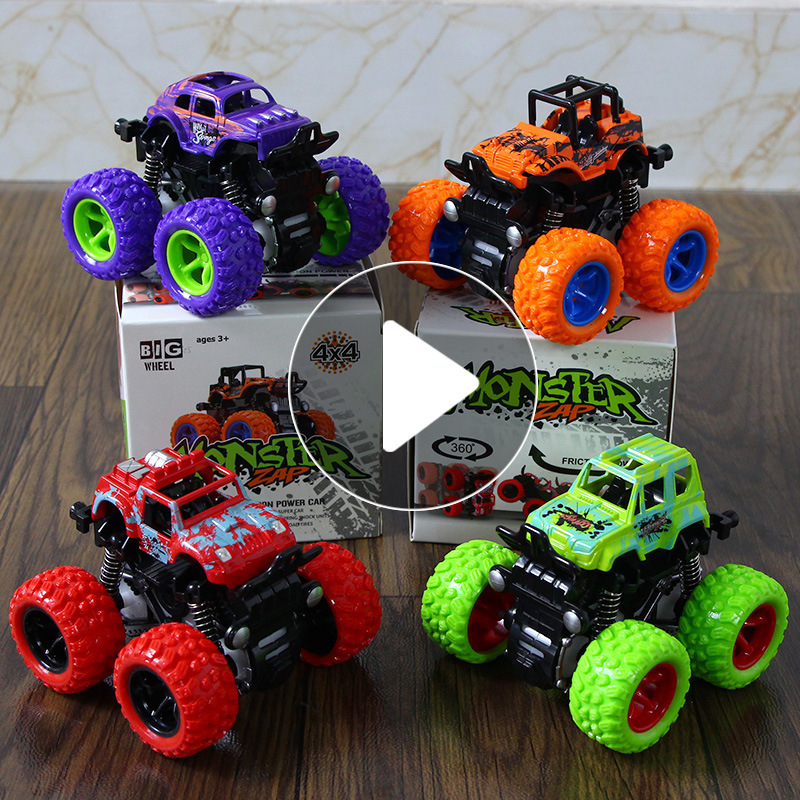 Children&#039;s Toy Excavator Engineering Car Boy Inertia Four-Wheel Drive off-Road Stunt Toy Car Car Stall Wholesale