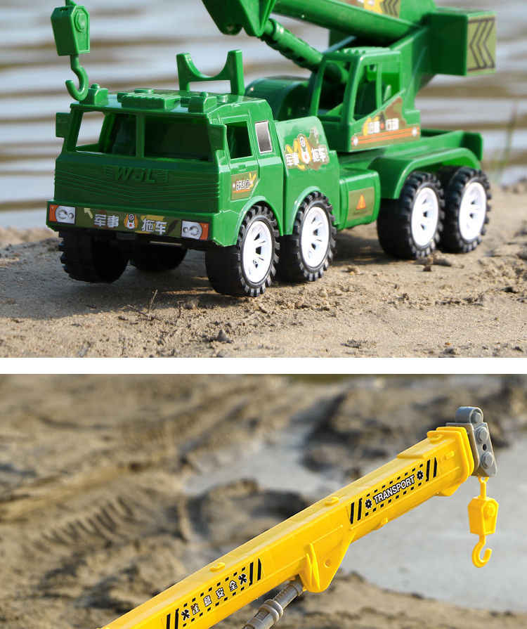 Toy Crane Truck Toy Car Carriage Hoist Oversized Inertial Engineering Vehicle Baby Boy Military Police Car Model