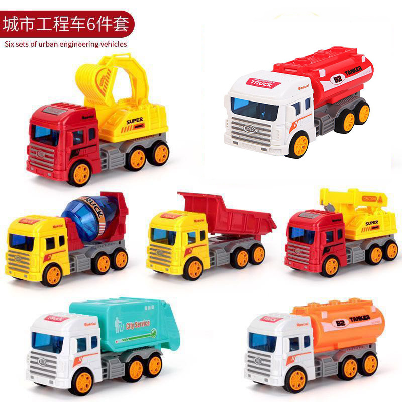 Cross-Border Inertia Warrior Engineering Vehicle Children&#039;s Toy Simulation Model Car Night Market Stall Toy Wholesale