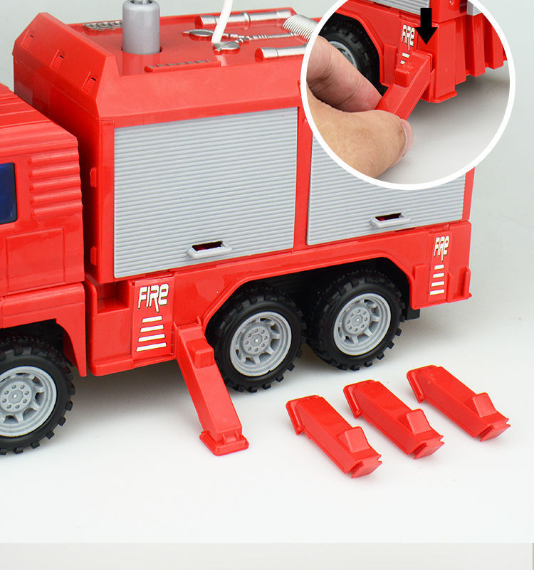 Children's Large Fire Truck Toy Car Water Spray Inertia Engineering Car Aerial Ladder Truck Fire Truck Boy Toy Car