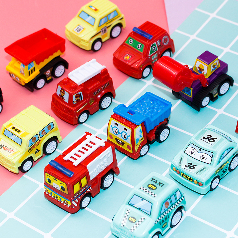 Children&#039;s Power Control Car Toy 1 Bag 6 Mini Engineering Vehicle Fire Truck Baby Boy Set Toys Bag