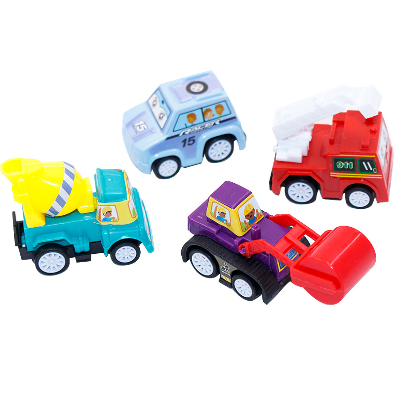 Children&#039;s Power Control Car Toy 1 Bag 6 Mini Engineering Vehicle Fire Truck Baby Boy Set Toys Bag