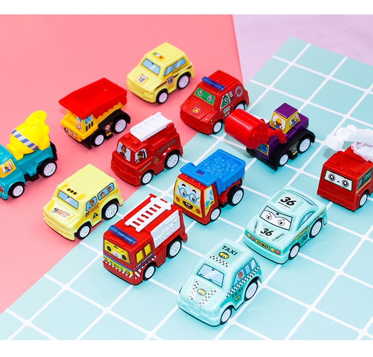 Children's Power Control Car Toy 1 Bag 6 Mini Engineering Vehicle Fire Truck Baby Boy Set Toys Bag