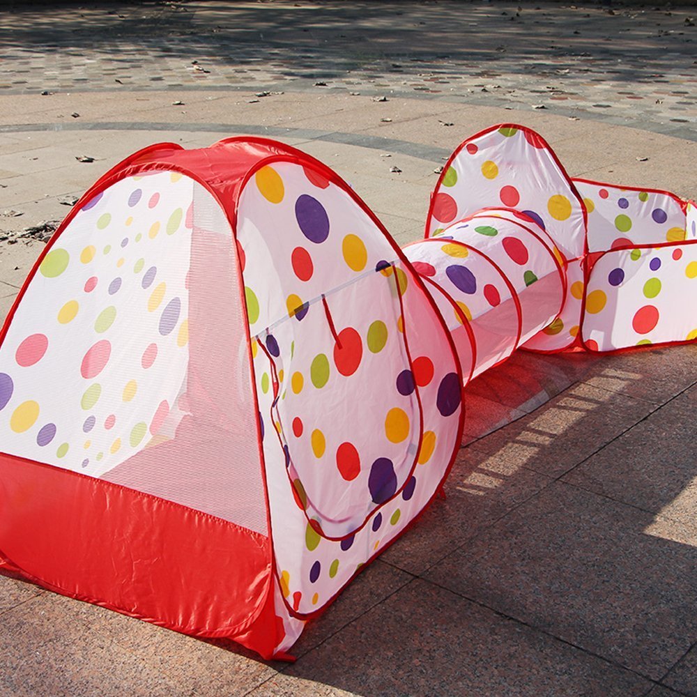 Cow Children's Tent Three-Piece Set 3 Shooting Ball Pool Crawl Tunnel Tent House Game House 03 Years Old Baby Toys