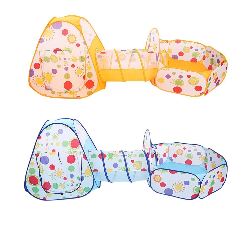 Cow Children's Tent Three-Piece Set 3 Shooting Ball Pool Crawl Tunnel Tent House Game House 03 Years Old Baby Toys