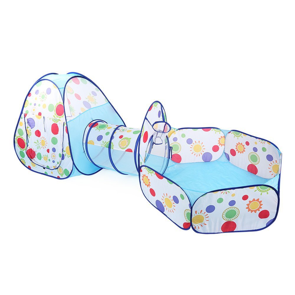 Cow Children's Tent Three-Piece Set 3 Shooting Ball Pool Crawl Tunnel Tent House Game House 03 Years Old Baby Toys