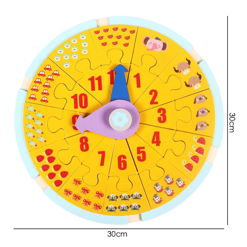 Babies&#039; Intelligence Development Early Education Puzzle Building Blocks Shape Matching Cognitive Multifunctional Graphic Clock Baby Toys