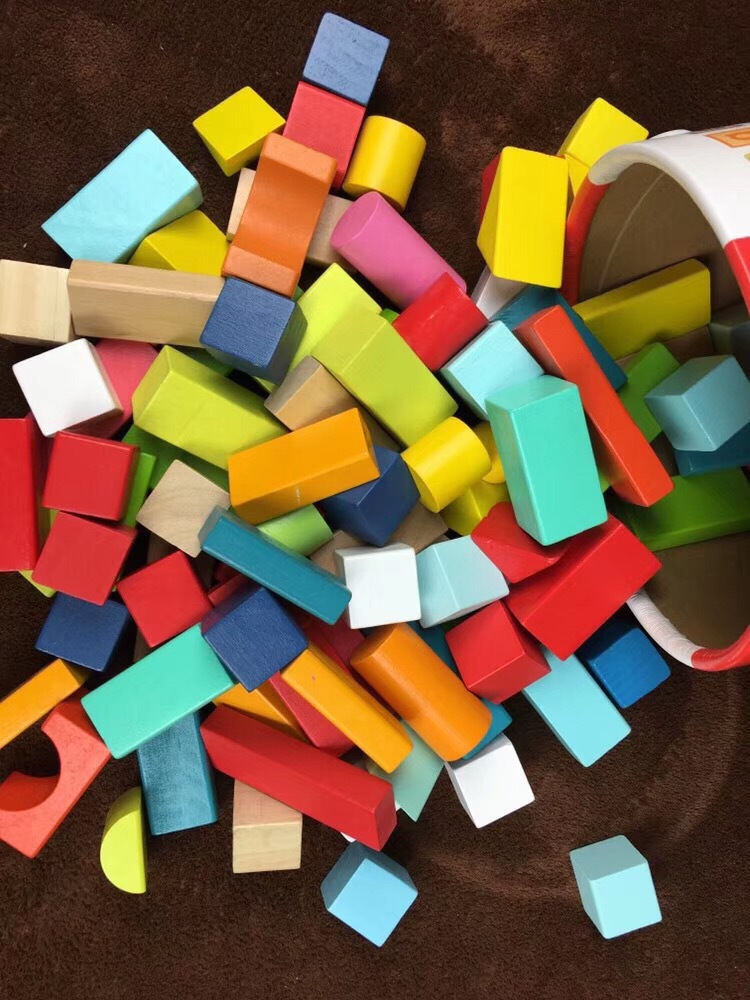 100 grain wooden children's blocks wooden assembly baby toys educational 0 Boy 1 girl 2 brain 3 early education 4