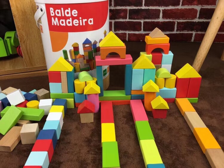 100 grain wooden children's blocks wooden assembly baby toys educational 0 Boy 1 girl 2 brain 3 early education 4