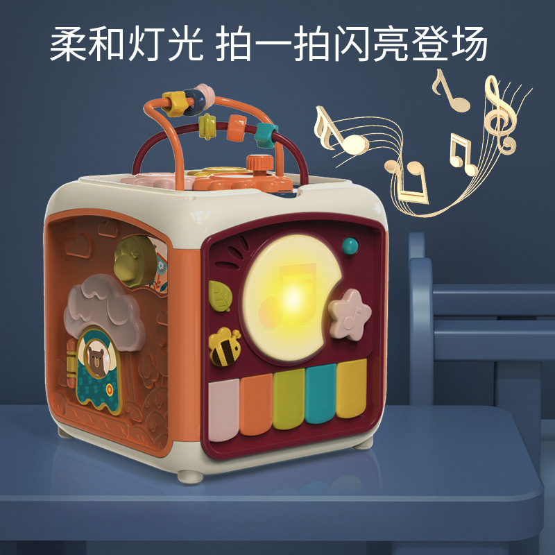 Baby Toys Music Drum Children Hand Drum Heptahedron Educational Music 6 Months Baby Early Childhood Education 0-1 Years Old