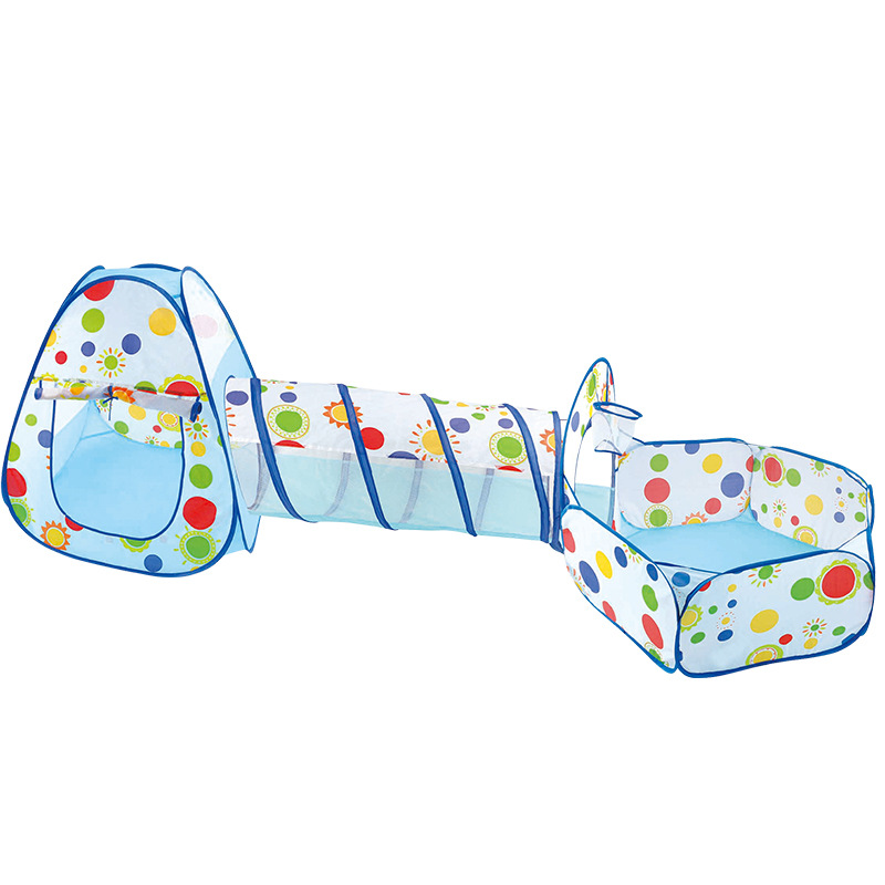 Cross-Border Amazon Children&#039;s Tent Three-Piece Set Crawl Tunnel Tent House Game House 0-3 Years Old Baby Toys