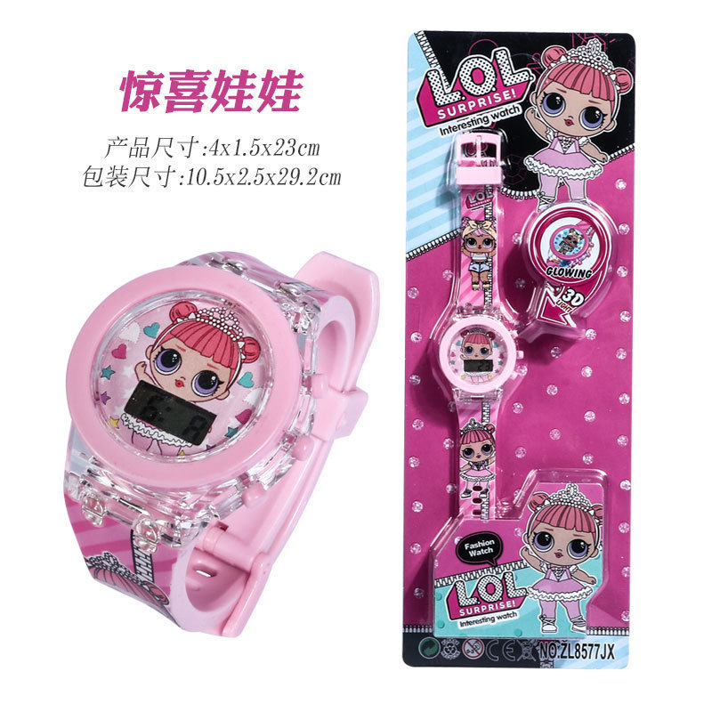 Foreign Trade Hot Selling Children&#039;s Cartoon Watch Girl Boy Cute with Light Baby Toys Watch Exquisite Electronic Watch