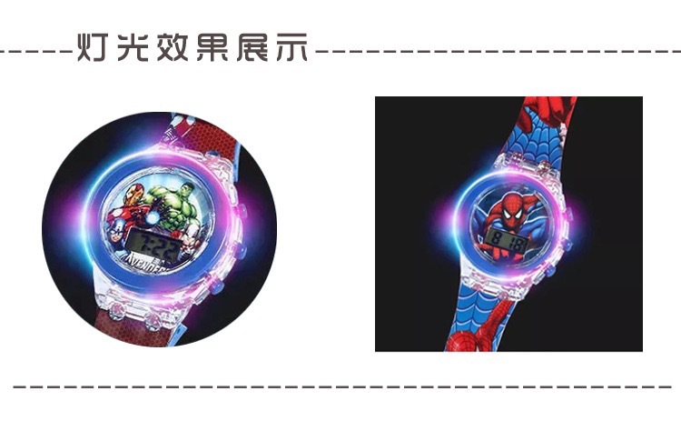 Foreign Trade Hot Selling Children's Cartoon Watch Girl Boy Cute with Light Baby Toys Watch Exquisite Electronic Watch