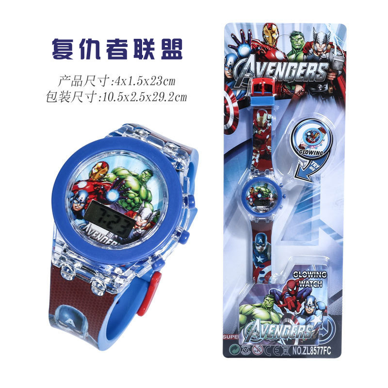 Foreign Trade Hot Selling Children&#039;s Cartoon Watch Girl Boy Cute with Light Baby Toys Watch Exquisite Electronic Watch