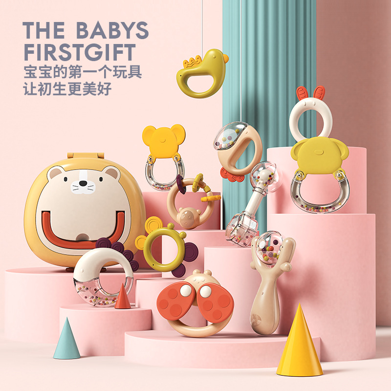 Cross-Border Newborn Baby Toys Newborn Rattle Biteable 6 to 12 Months Baby Grasping 0-1 Years Old Early Education Puzzle
