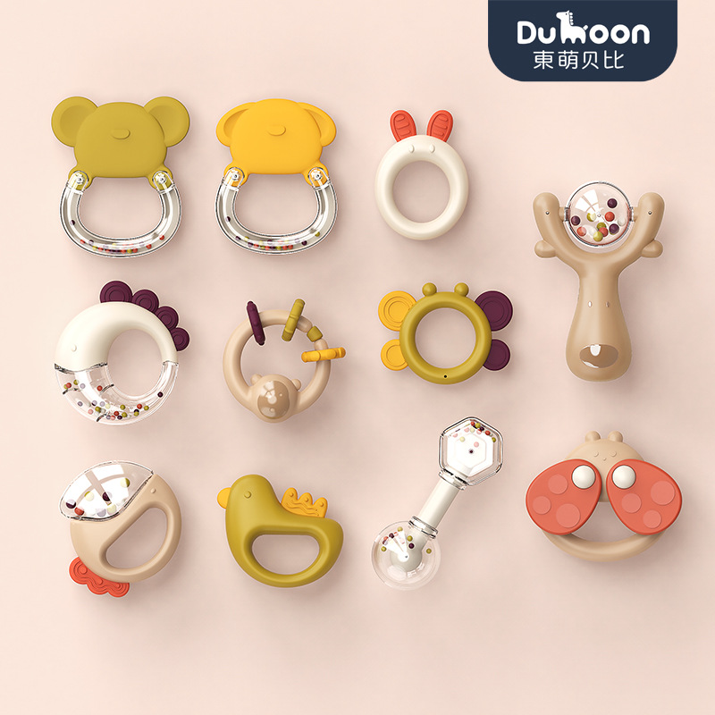 Cross-Border Newborn Baby Toys Newborn Rattle Biteable 6 to 12 Months Baby Grasping 0-1 Years Old Early Education Puzzle