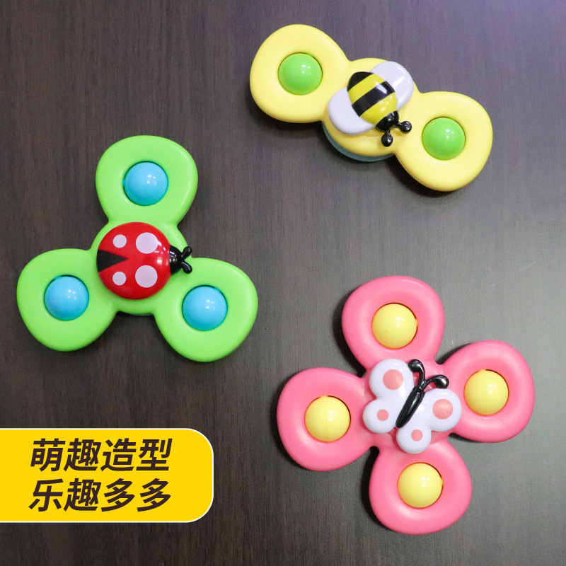 Children&#039;s Cartoon Suction Cup Rotary Table Vocal Insect Flower Rotating Gyro Cartoon Baby Toys