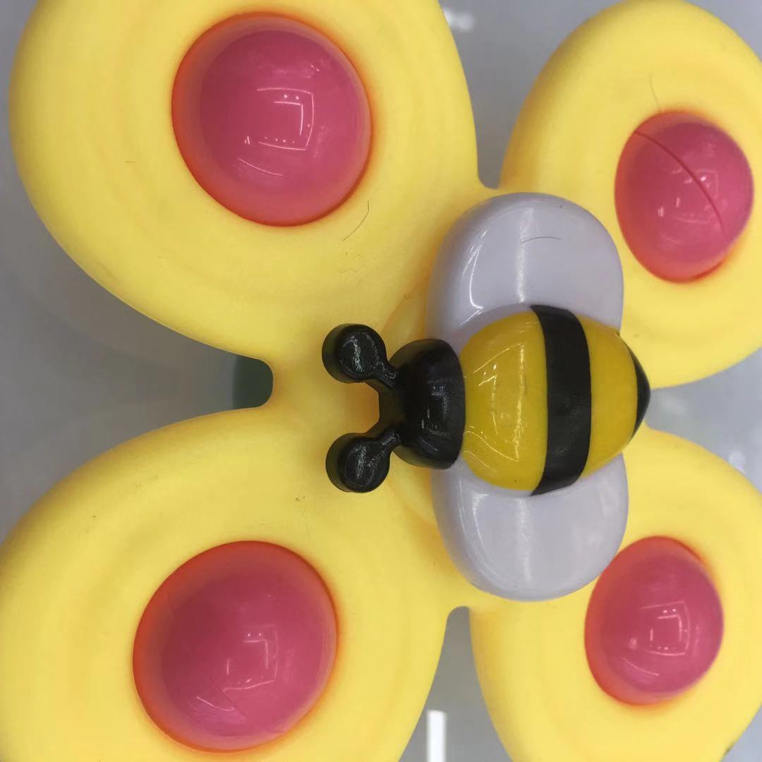 Children&#039;s Cartoon Suction Cup Rotary Table Vocal Insect Flower Rotating Gyro Cartoon Baby Toys