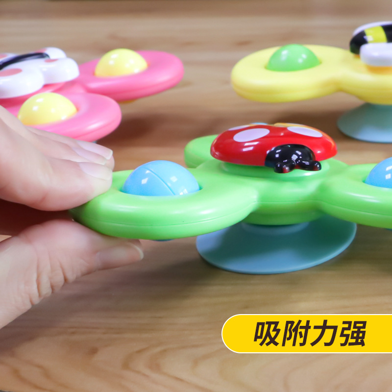 Children&#039;s Cartoon Suction Cup Rotary Table Vocal Insect Flower Rotating Gyro Cartoon Baby Toys