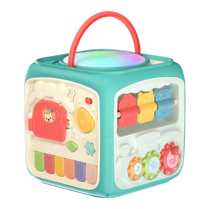Hexahedral Children Early Education Music Hand Drum 0-1-2 Years Old Baby Music Drum Baby Toys 6-8 Months