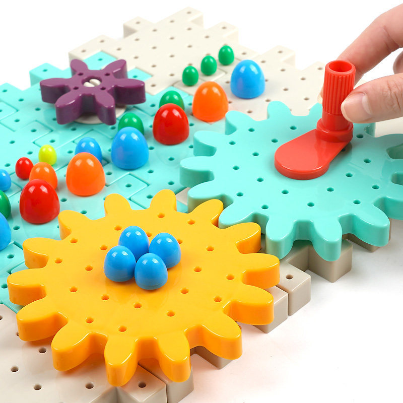 Cross-Border Children &#039;S Rotating Gear Variety Assembling Building Blocks Mushroom Nail Puzzle Assembling Early Education Enlightenment Baby Toys