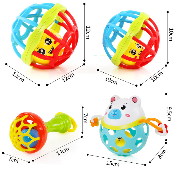 Baby hand shake bell ball Baby Teaching AIDS Shake Bell Fitness soft Rubber ball bell ball Baby Toys