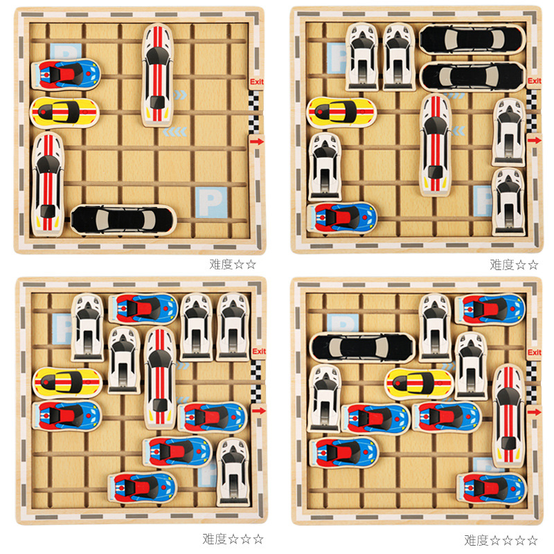 Shift Maze Wooden Educational Baby Toys Mobile Car Game Cognitive Children Moving Car Inverted Garage 3-8 Years Old