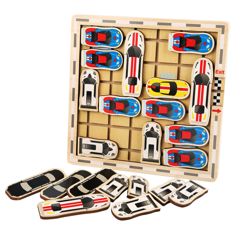 Shift Maze Wooden Educational Baby Toys Mobile Car Game Cognitive Children Moving Car Inverted Garage 3-8 Years Old