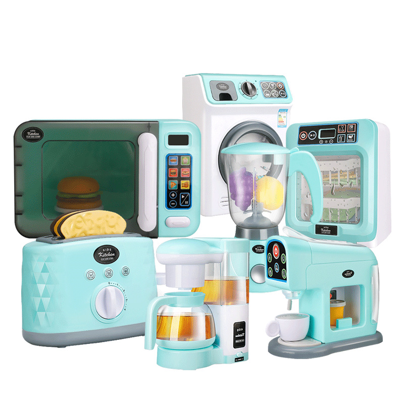 Children Play House Kitchen Microwave Oven Dishwasher Small Appliances Juicer Washing Machine Baby Toys Boys and Girls