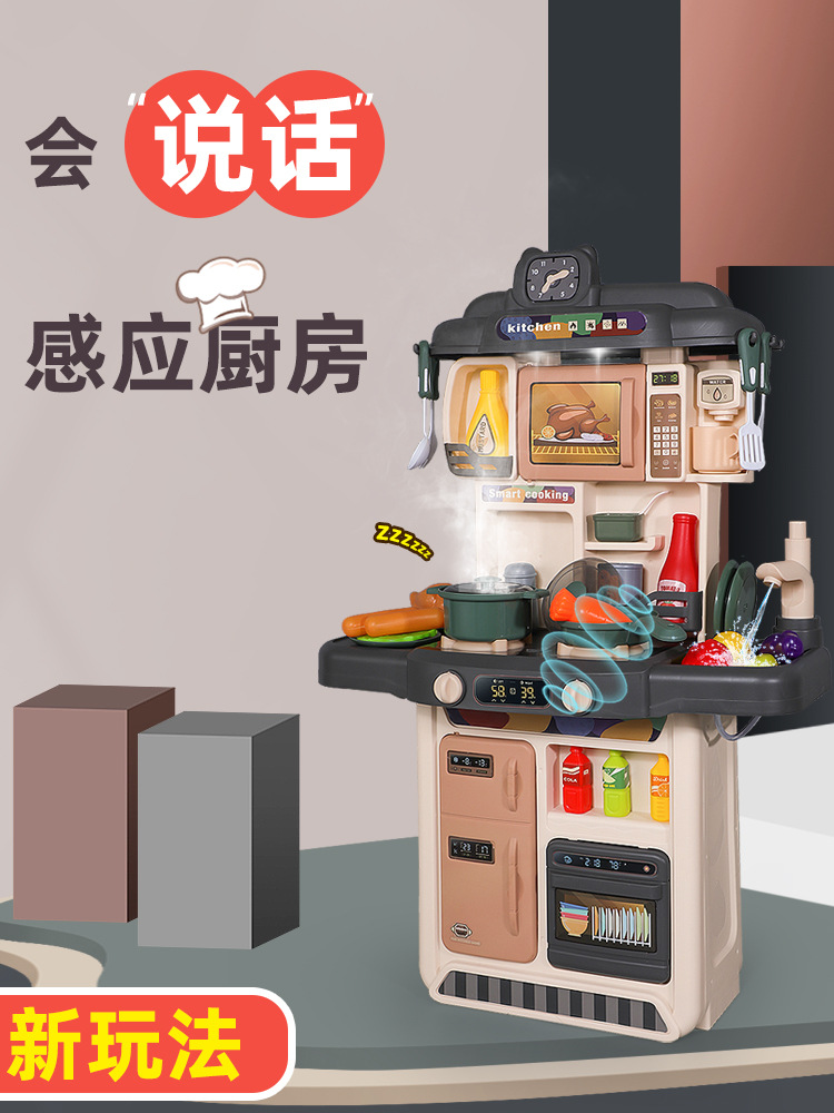 Children Play House Kitchen Microwave Oven Dishwasher Small Appliances Juicer Washing Machine Baby Toys Boys and Girls