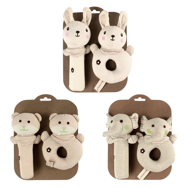 Round hand stick suit baby comforting hand toy express animals baby toys