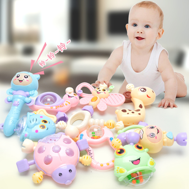 Baby Baby toys hand bell, 0-3-6-12 up early lessons wisdom tooth gum department were 1 year old Baby 5 male girl