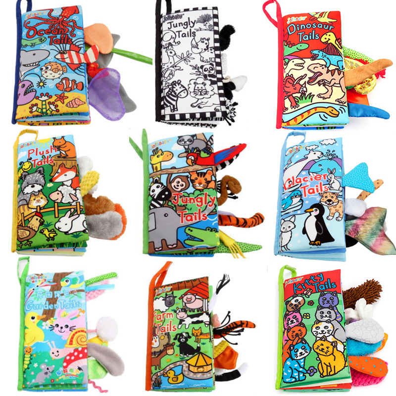 Tail Cloth Book Animal Baby Toys ThreeDimensional Early Education Cloth Book 03 Years Old Early Education Cartoon Toys