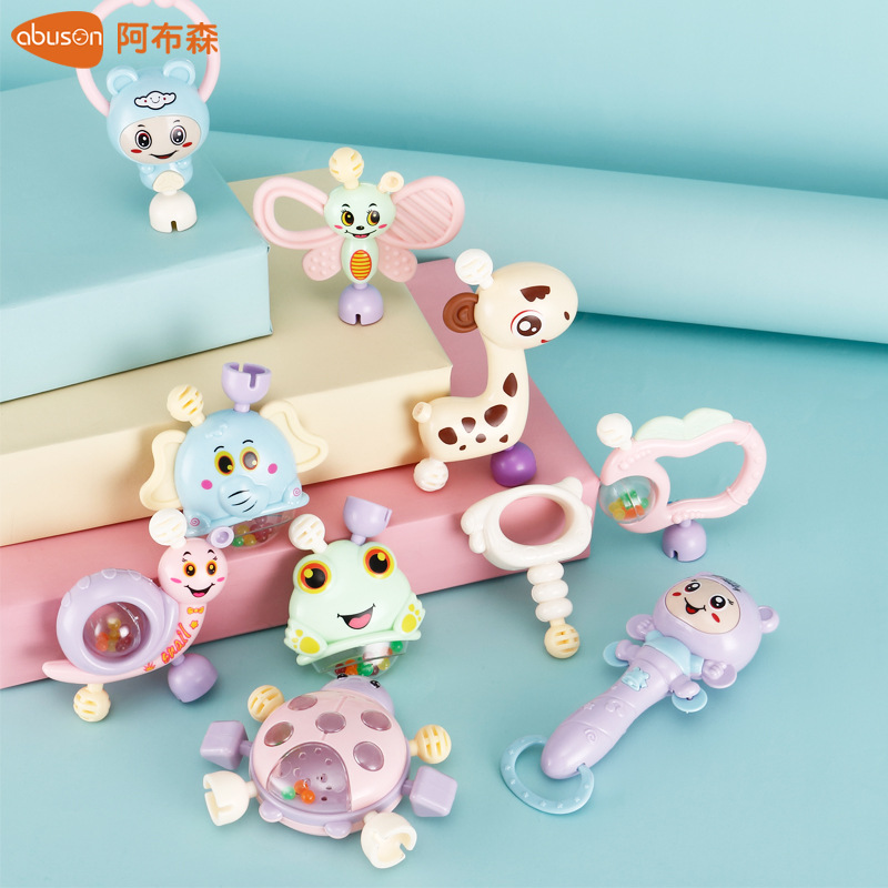 Baby&#039;s Rattle Teether Tasteless Gnawing Newborn Baby 0-1 Year Old String Bell Intelligence Boys and Girls Baby Toys