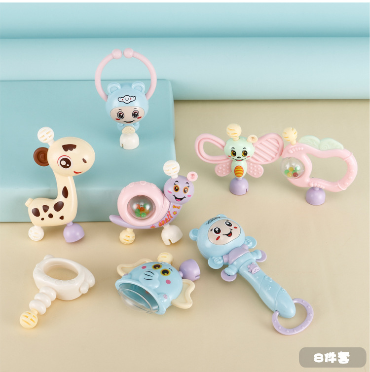Baby's Rattle Teether Tasteless Gnawing Newborn Baby 0-1 Year Old String Bell Intelligence Boys and Girls Baby Toys