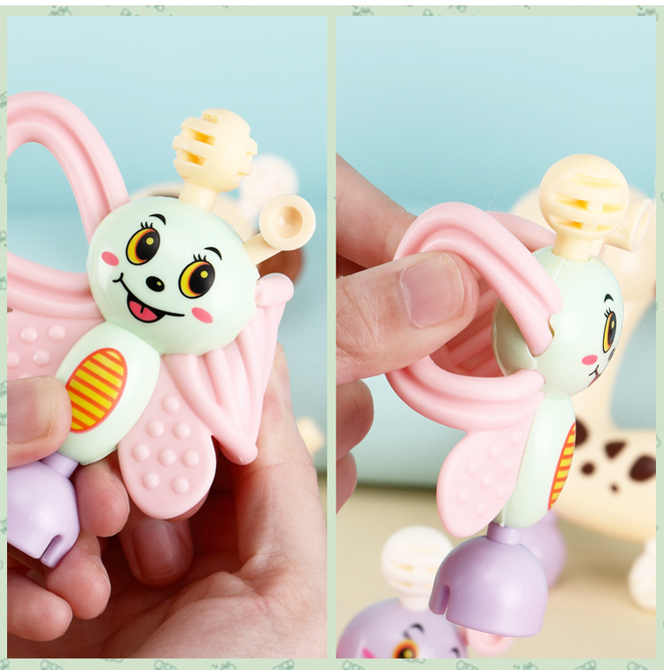 Baby's Rattle Teether Tasteless Gnawing Newborn Baby 0-1 Year Old String Bell Intelligence Boys and Girls Baby Toys