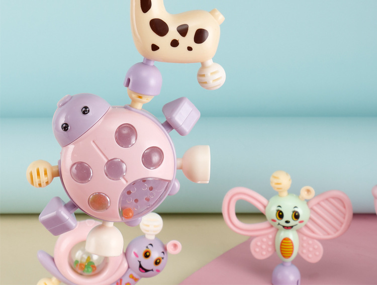 Baby's Rattle Teether Tasteless Gnawing Newborn Baby 0-1 Year Old String Bell Intelligence Boys and Girls Baby Toys