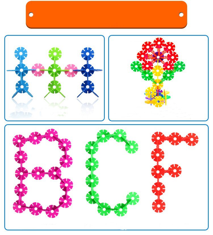 Early Education Insert Snowflake Building Blocks Box Plastic Assembling Combined Baby Toddler Intelligence  Baby toys