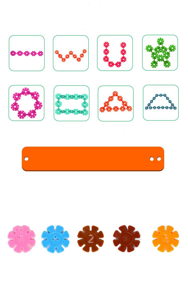Early Education Insert Snowflake Building Blocks Box Plastic Assembling Combined Baby Toddler Intelligence  Baby toys