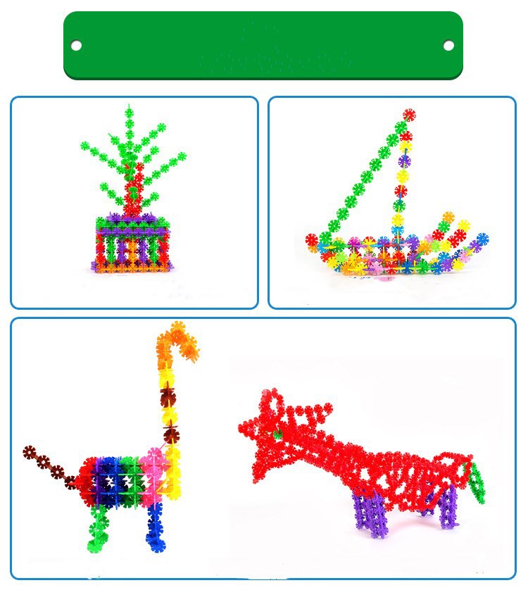 Early Education Insert Snowflake Building Blocks Box Plastic Assembling Combined Baby Toddler Intelligence  Baby toys
